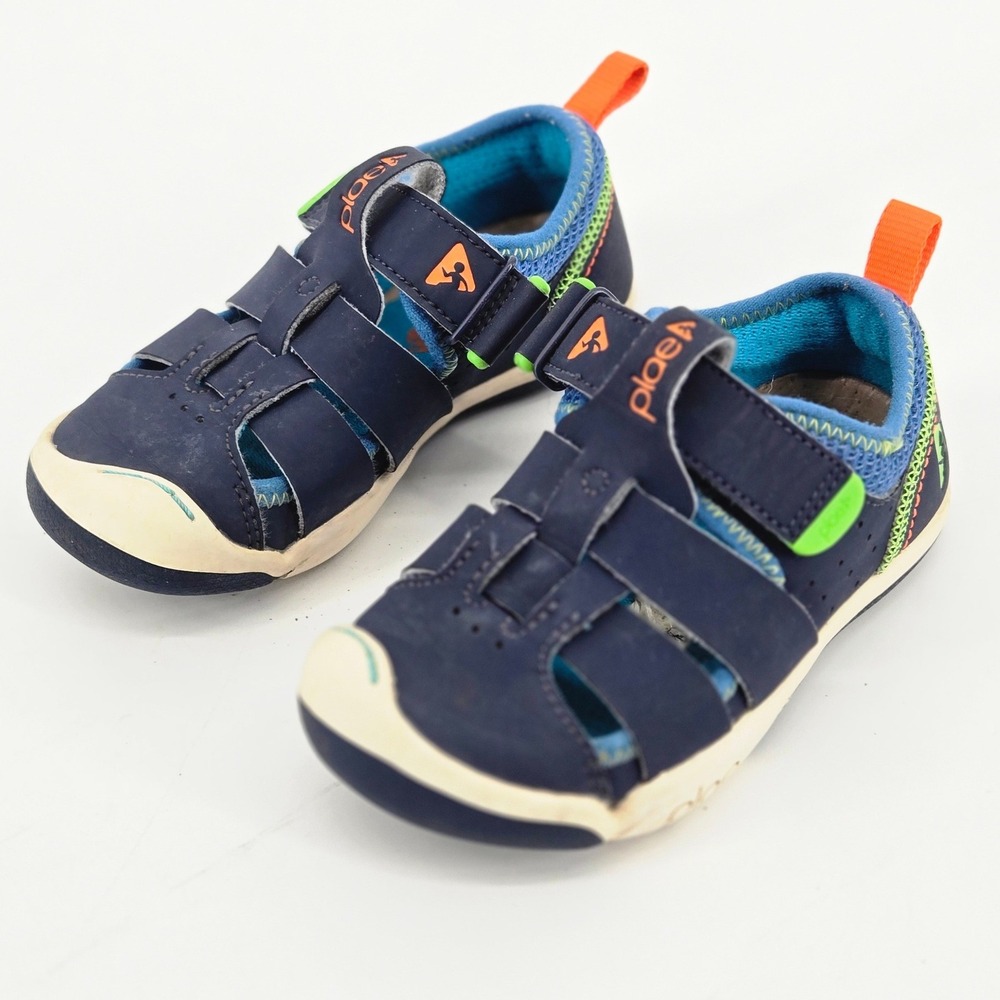 PLAE Sam 2.0 Navy Blue Water Friendly Sensory Sport Sandals 25 US 9 Toddler GUC